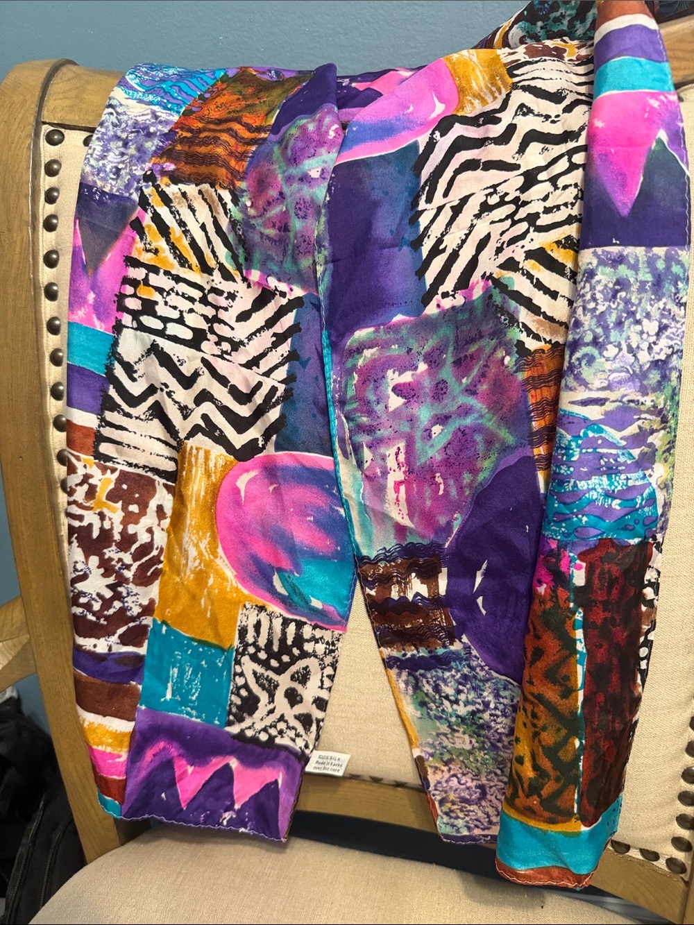 Vintage 80s Silk Scarf